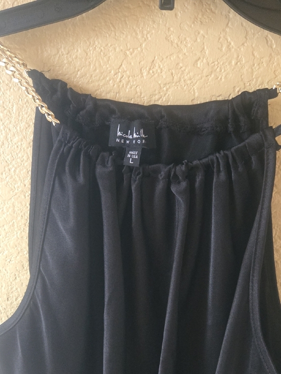 Nicole Miller Tops - Nicole Miller Black Sleeveless Top with Gold Chain Straps